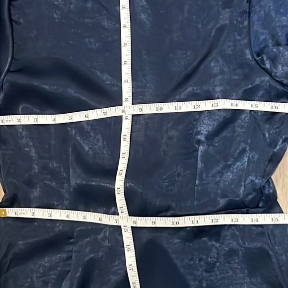 Silk Dress Margot Satin Wrap Navy Blue Party Audrey Soft Francesca’s Wedding - Picture 10 of 14